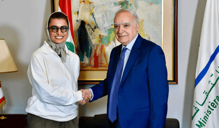 وزيرة الدولة في وزارة الخارجية لدولة الإمارات العربية المتحدة الدكتورة نورا الكعبي،ووزير الثقافة اللبنانية الدكتور غسان سلامة